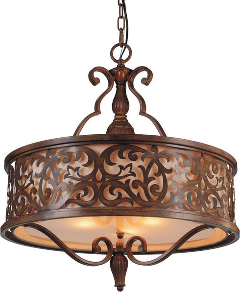 CWI Lighting Nicole 5 Light Drum Shade Chandelier With Brushed Model: 9807P21-5-116-A